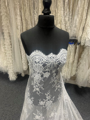 Ivory Hand Beaded Raschel Lace - Camryn
