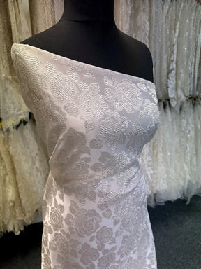 Ivory Jacquard Brocade - Flower