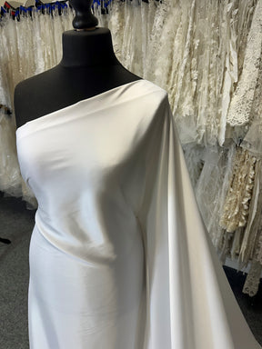 White Polyester Stretch Satin - Sentry