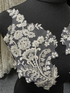 Ivory Sequinned Lace Appliques - Justine