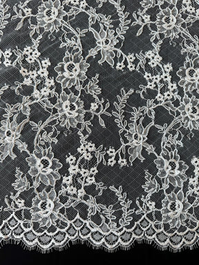 Ivory Corded Chantilly Lace - Rorie