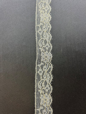 Ivory with Gold Detail Chantilly Lace Trim - Lara