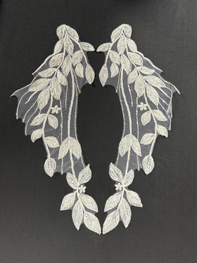 Ivory Beaded Lace Appliques - MT4010