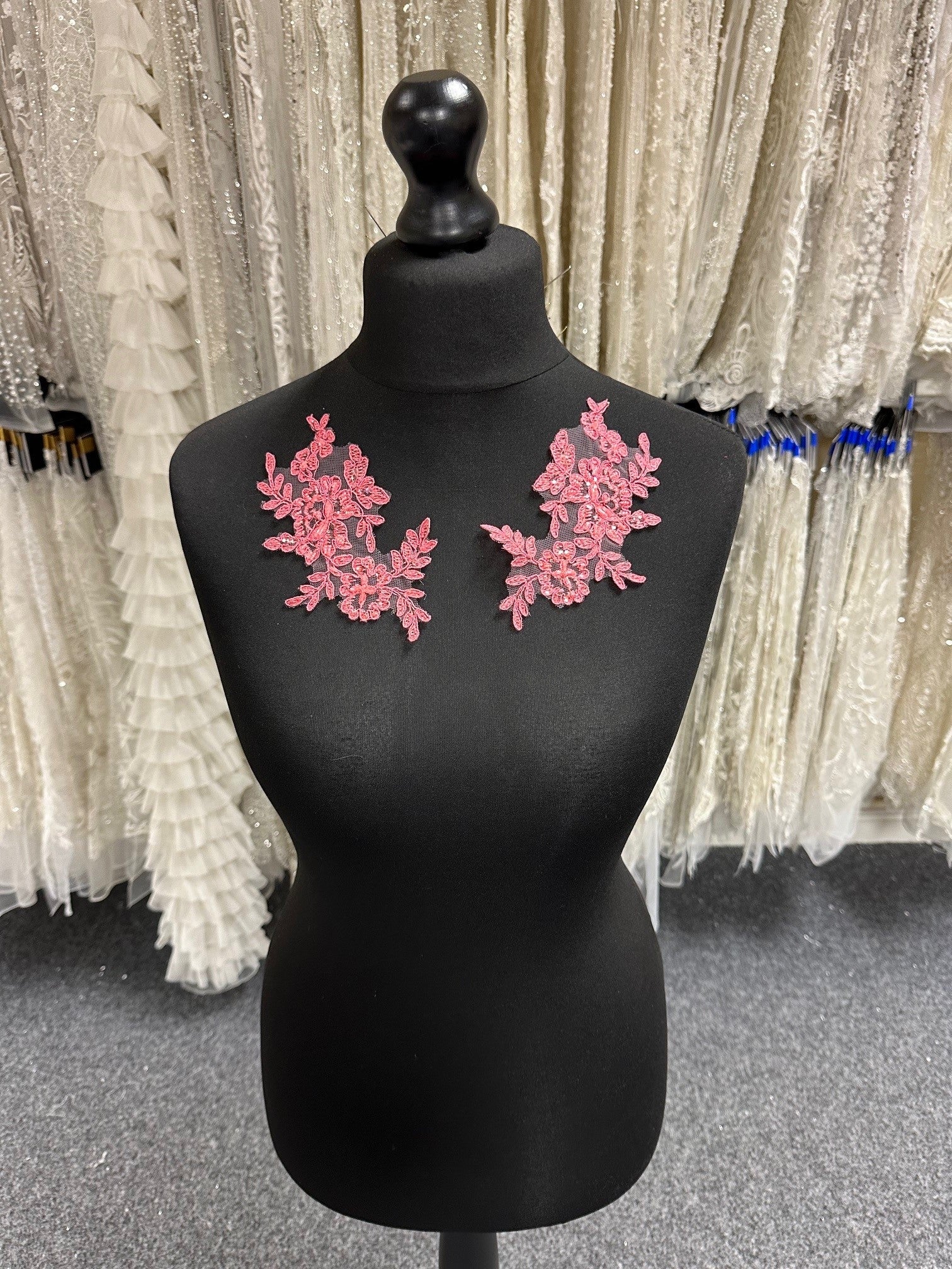 Pink Beaded Lace Appliques - Noisy