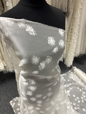 Ivory Printed Silk Satin Organza - Awareness