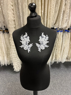 White Beaded Lace Appliques - Noisy