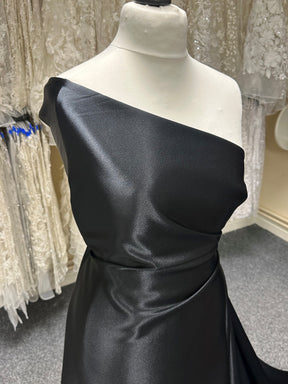 Black Polyester Crepe Back Satin - Desire