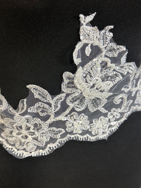 White Beaded Lace Trim - Chloe