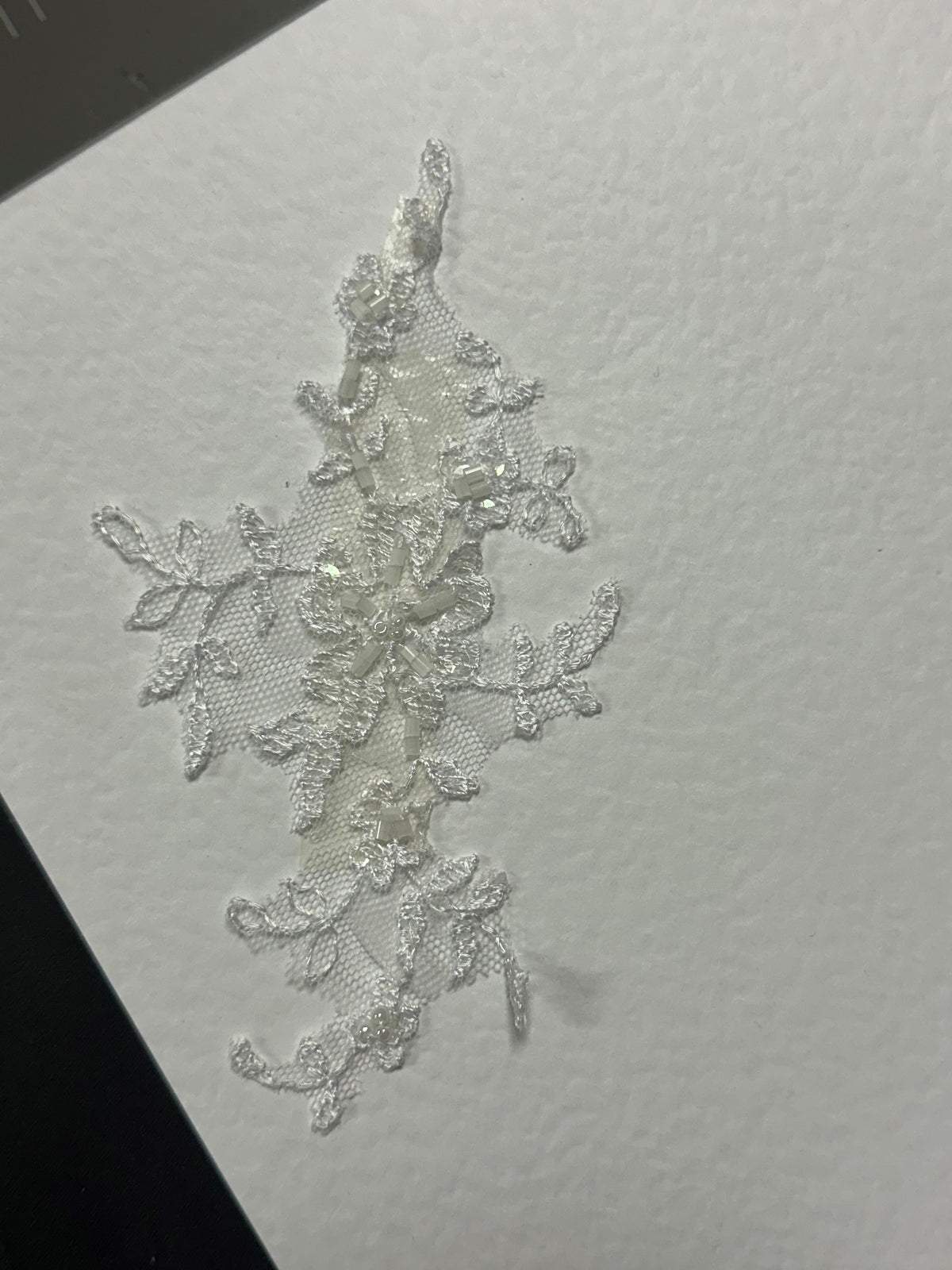 White Beaded Lace Appliques - Ream (CF Naomi Appliques)