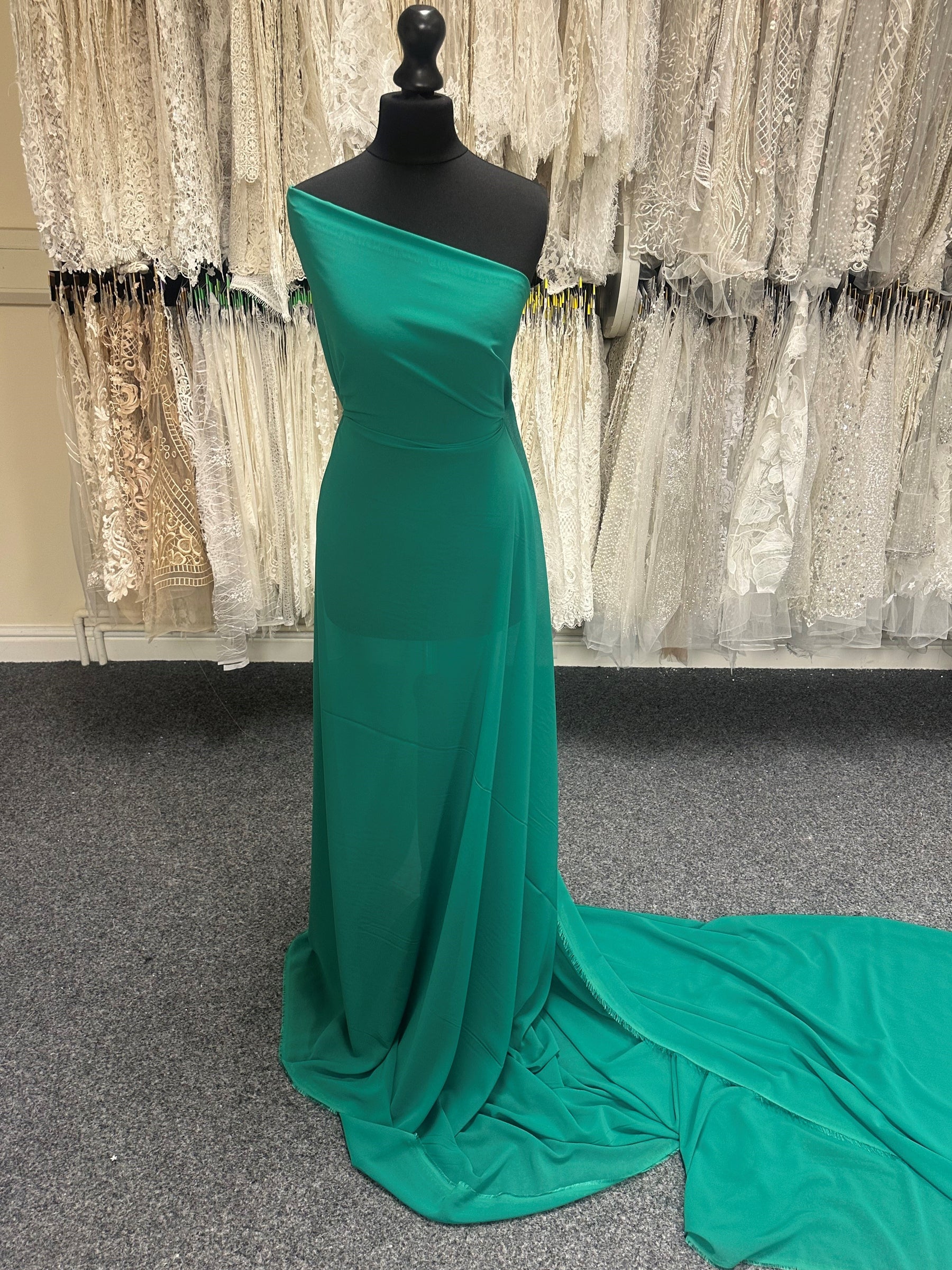 emerald green chiffon dress Emerald Green Polyester Chiffon