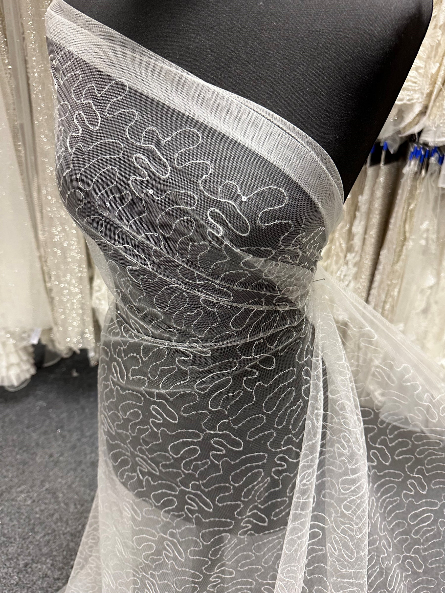 Ivory Meander Sequin Tulle - Aplomb