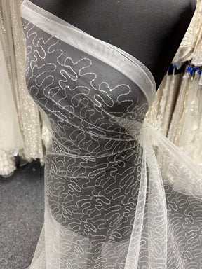 Ivory Meander Sequin Tulle - Aplomb