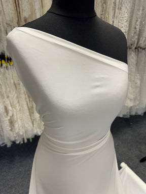 Ivory Polyester Soft Satin Fabric - Kiss
