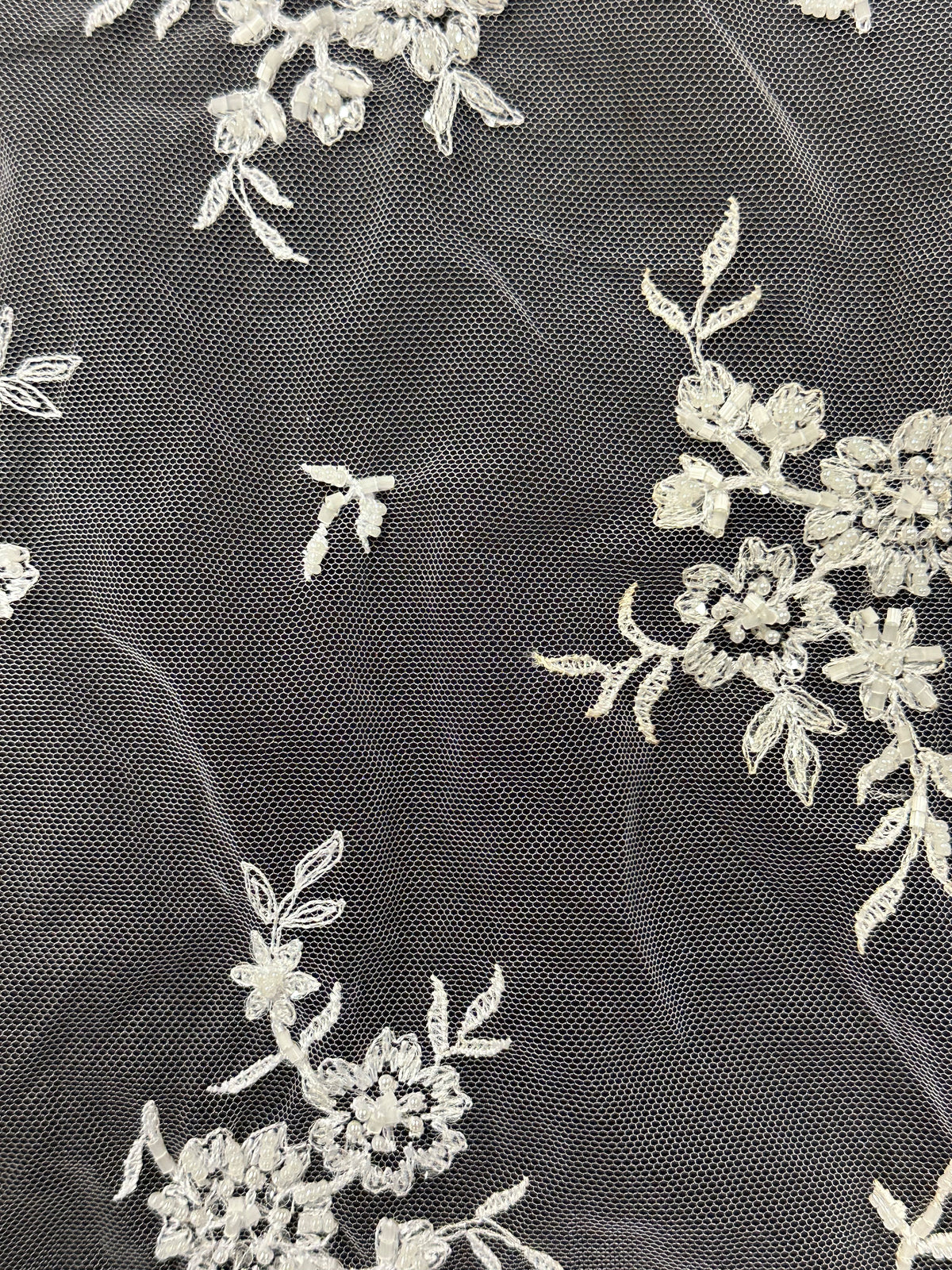 White Sequinned Lace - Roxanne (CF)