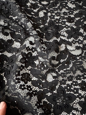 Black Beaded and Corded Lace - Annabel (CF)