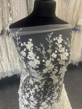 Ivory Beaded 3D Lace - Erwin