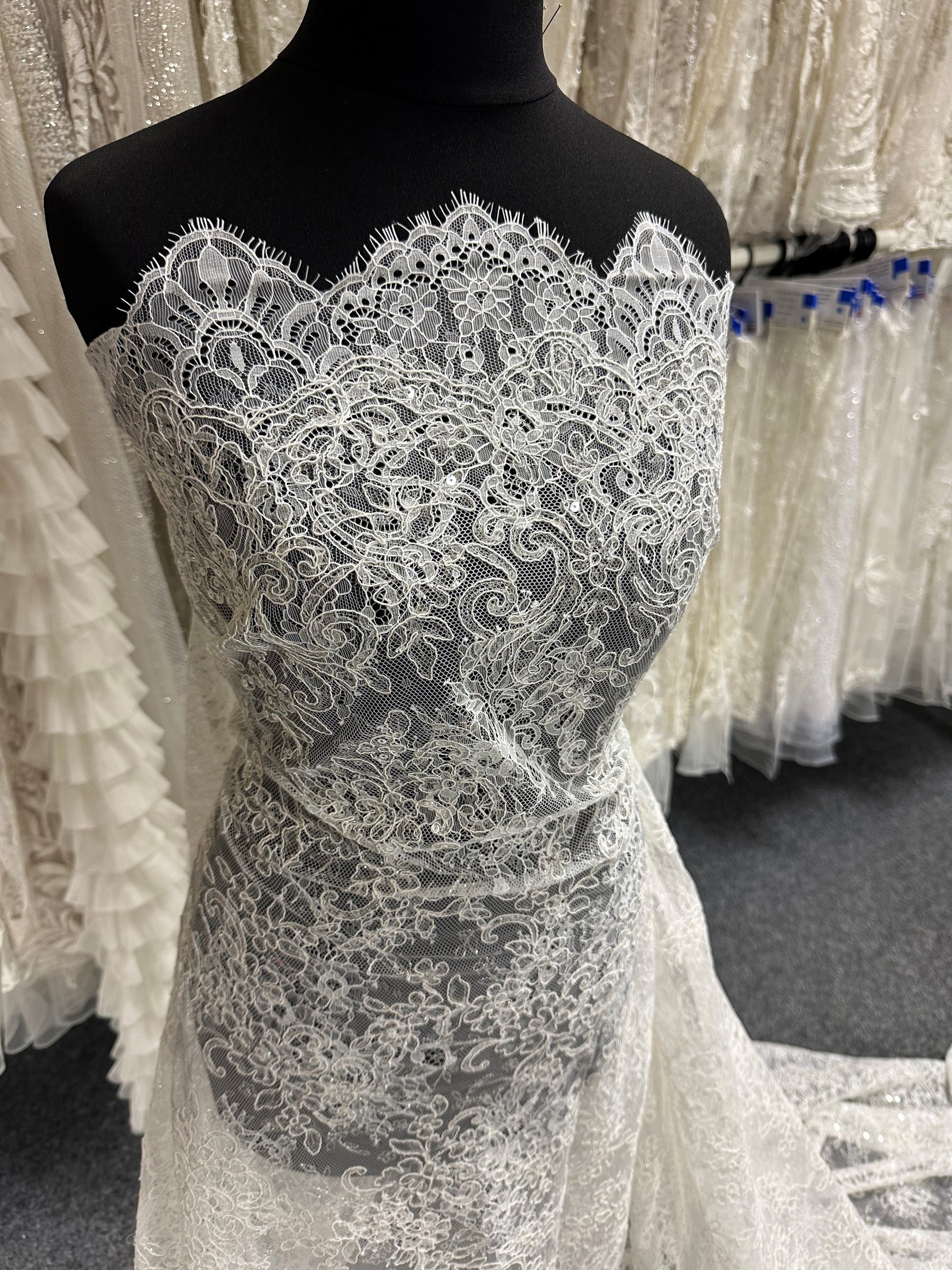 Ivory Corded and Sequin Lace - Muffin