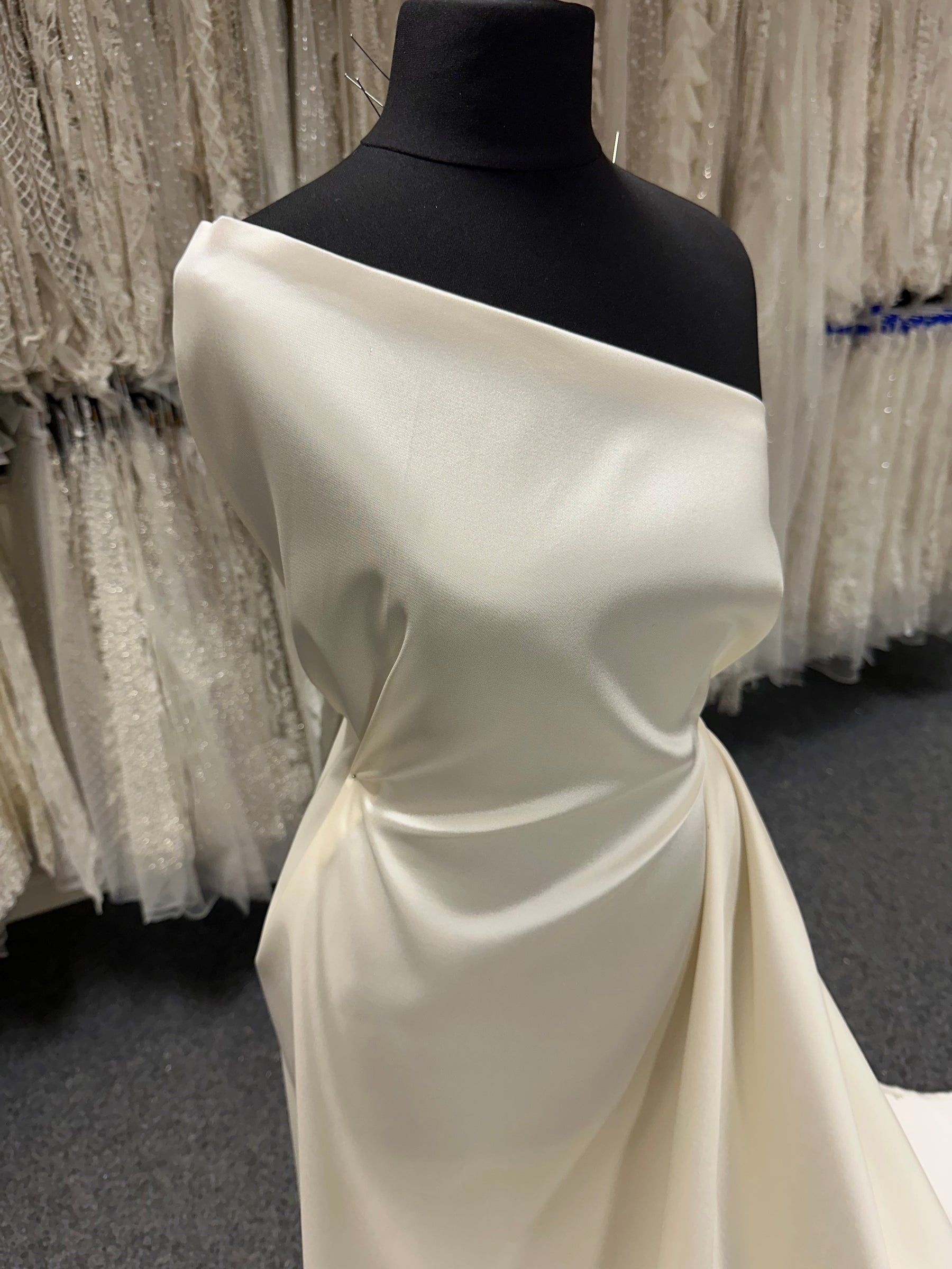 silk mikado fabric dress Austen Long Sleeve Wedding Dress