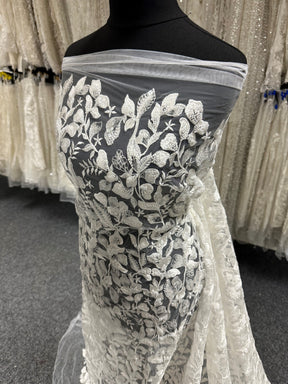 Ivory Beaded Embroidery Lace - Cheney