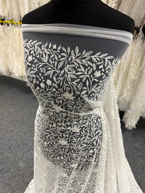 Ivory Beaded Embroidery Lace - Minka