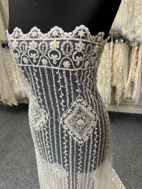 Ivory Beaded Lace - Barbara