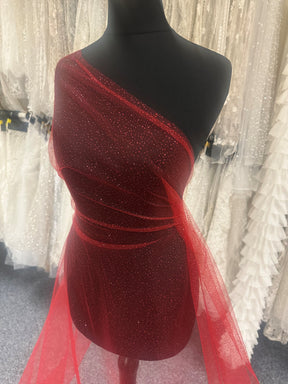 Red Glitter Tulle - Trumpet