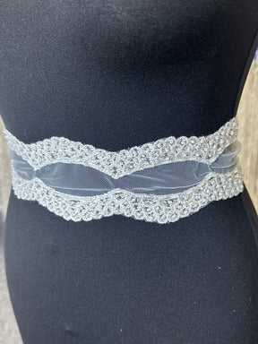Ivory Beaded Embroidery Lace Trim - Aviana