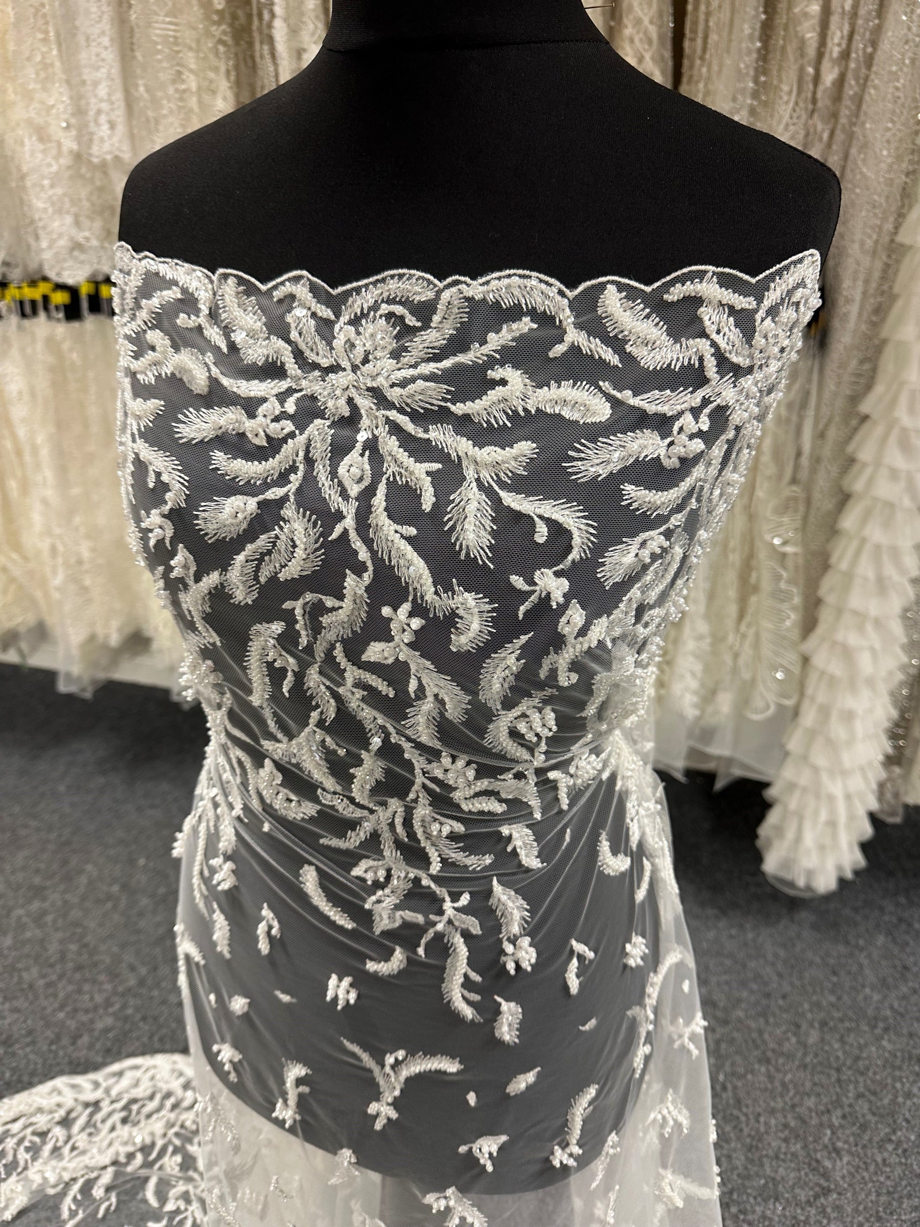 Ivory Beaded Lace - Pillow