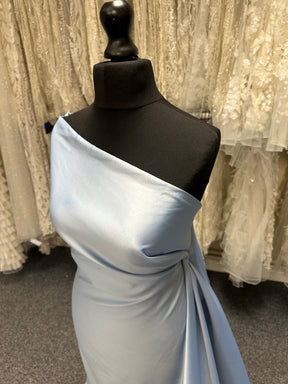 Sky Blue Polyester Satin - Majestic