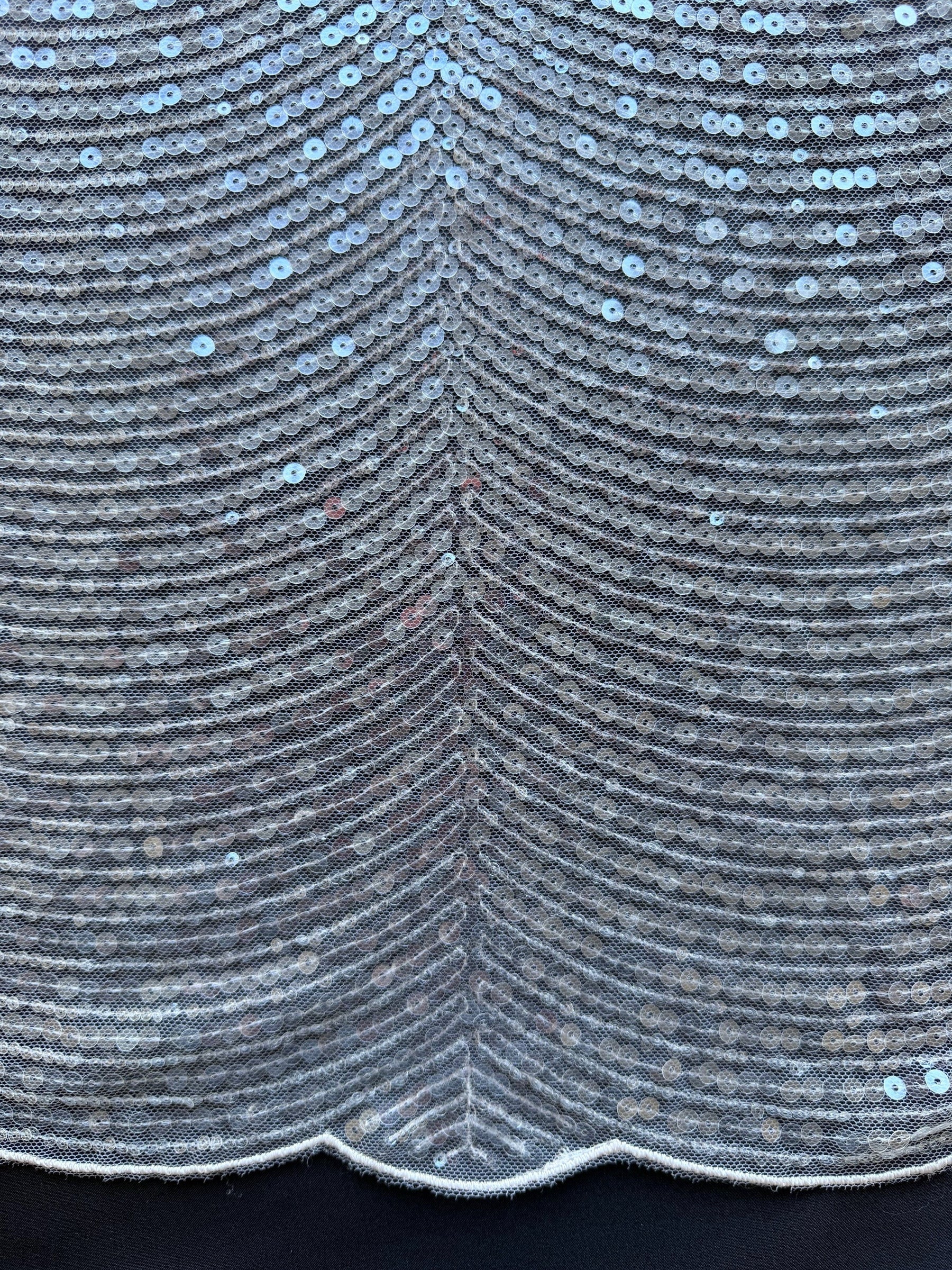 Ivory Embroidered Sequin Tulle – EB3020