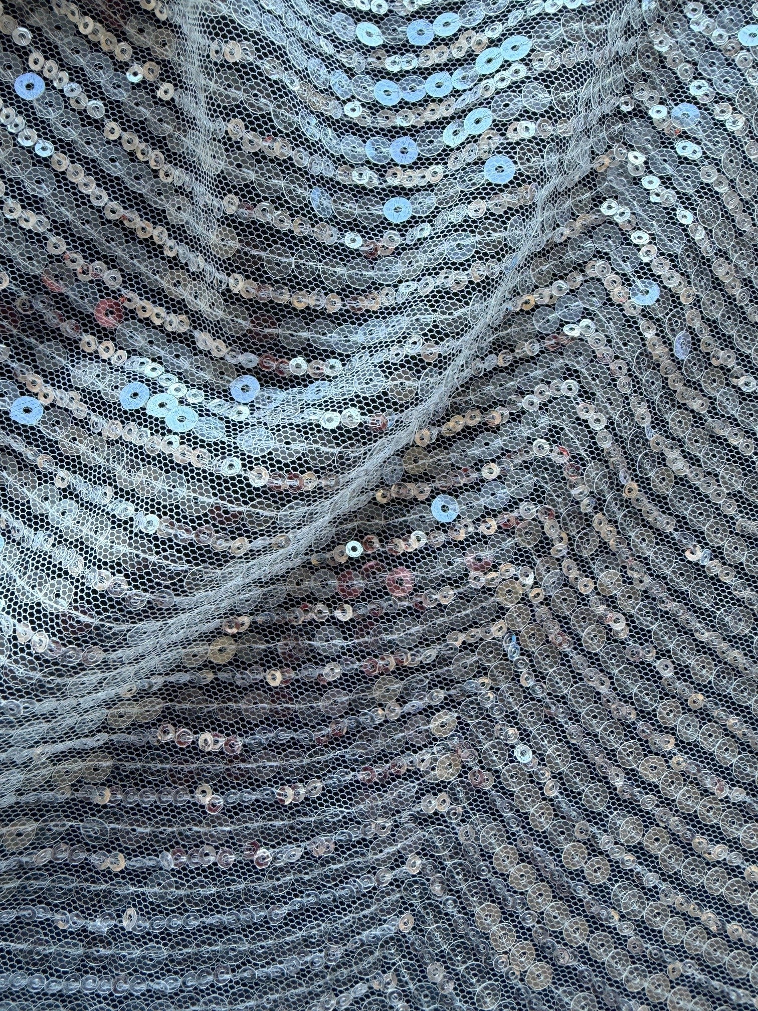 Baby Pink Embroidered Sequin Tulle – EB3020