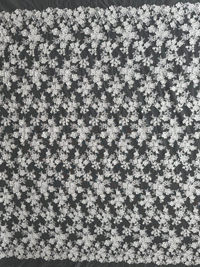 Ivory Embroidered 3D Lace - EB5033