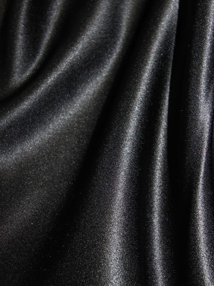 Black Polyester Duchess Satin - Contessa