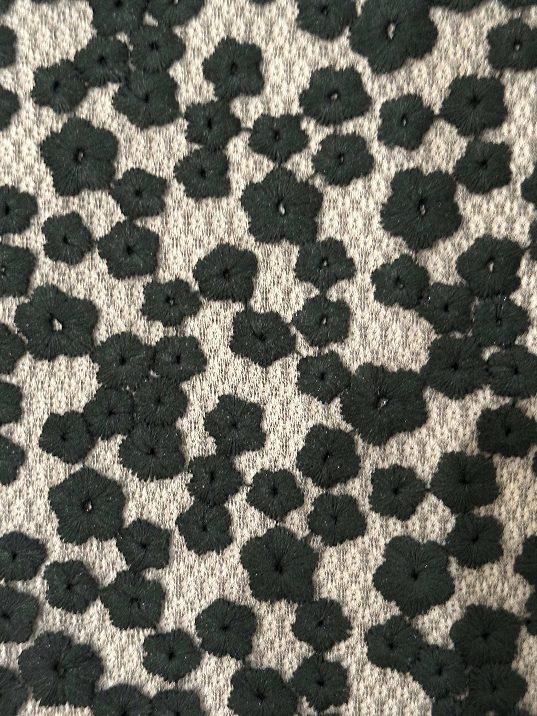 Black Embroidered Flower Lace - Madcap