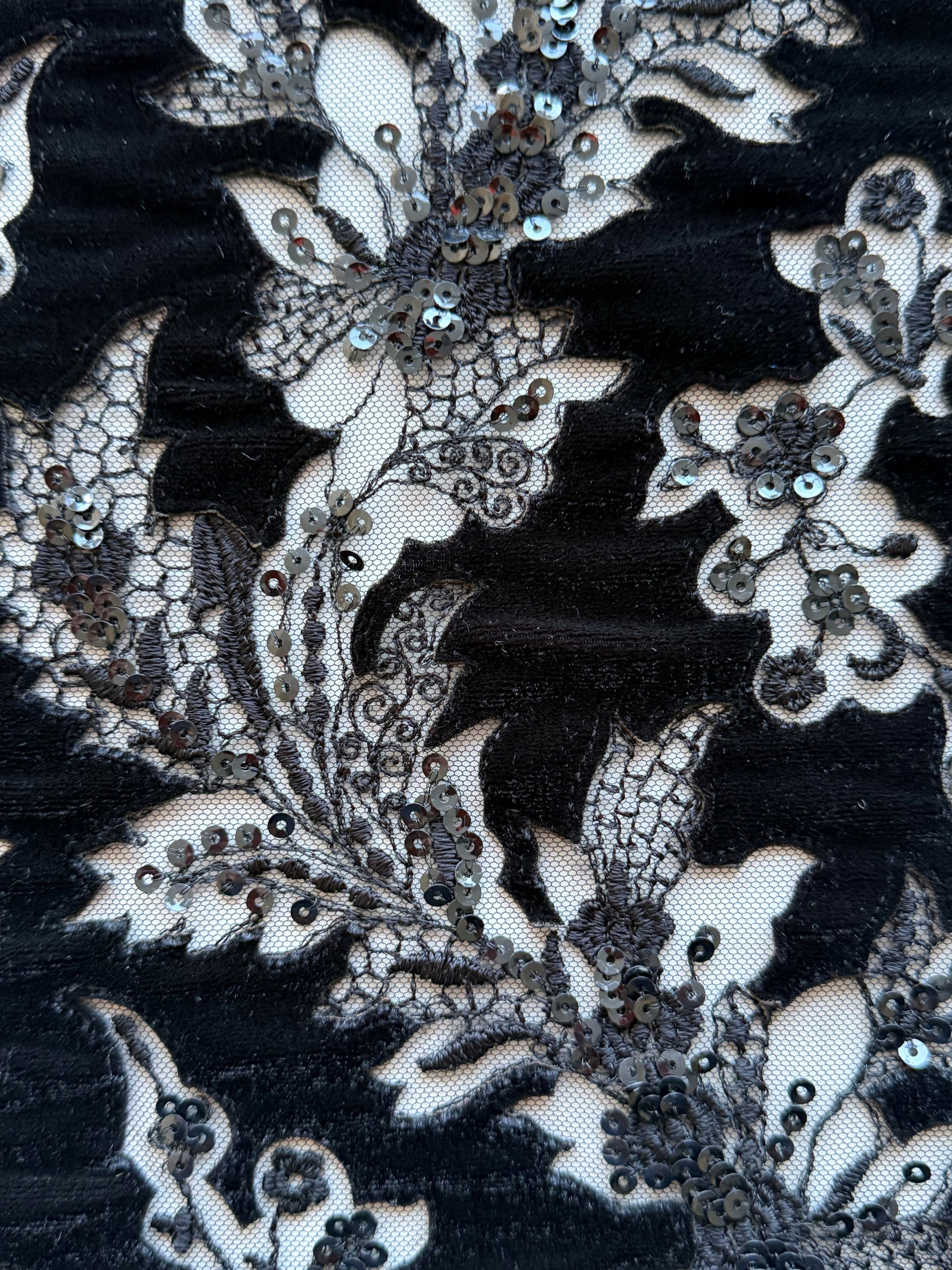 Black 3D Velvet Lace - EB3023