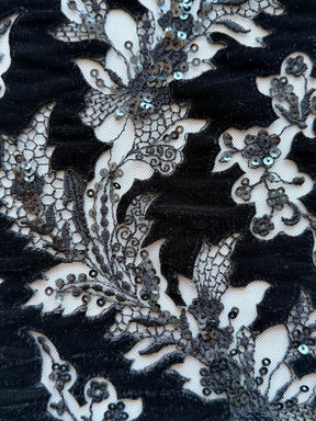 Black 3D Velvet Lace - EB3023