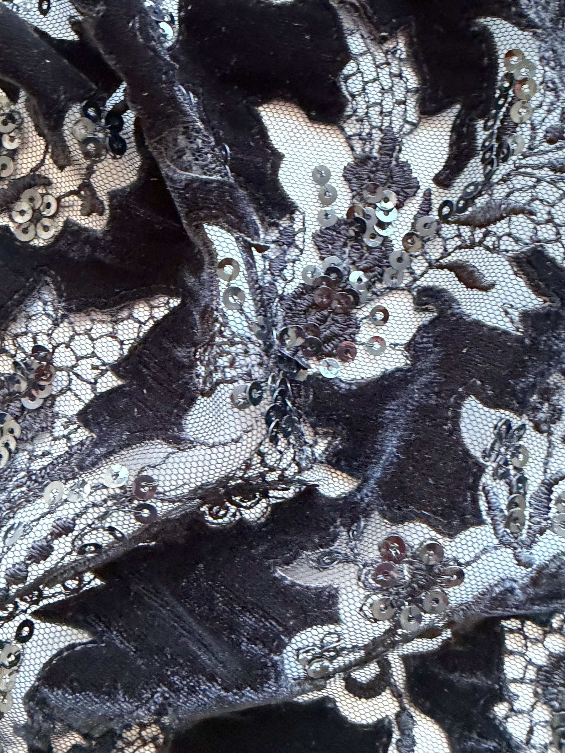 Black 3D Velvet Lace - EB3023