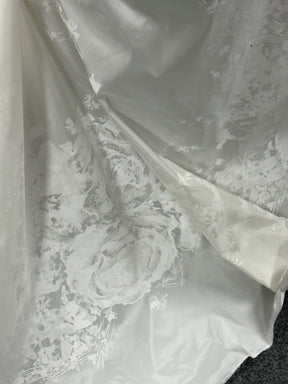 Ivory Printed Silk Taffeta - Jacquetta