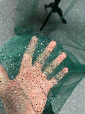 Green Glitter Tulle - Trumpet