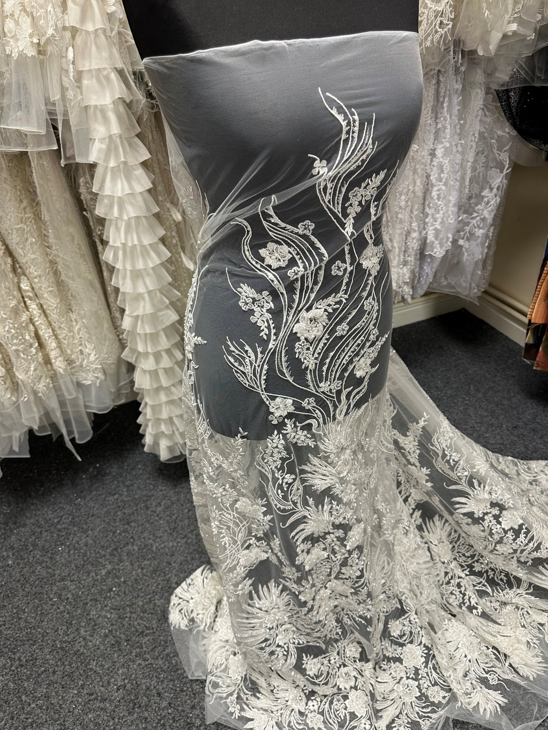 Ivory Beaded Lace Belen