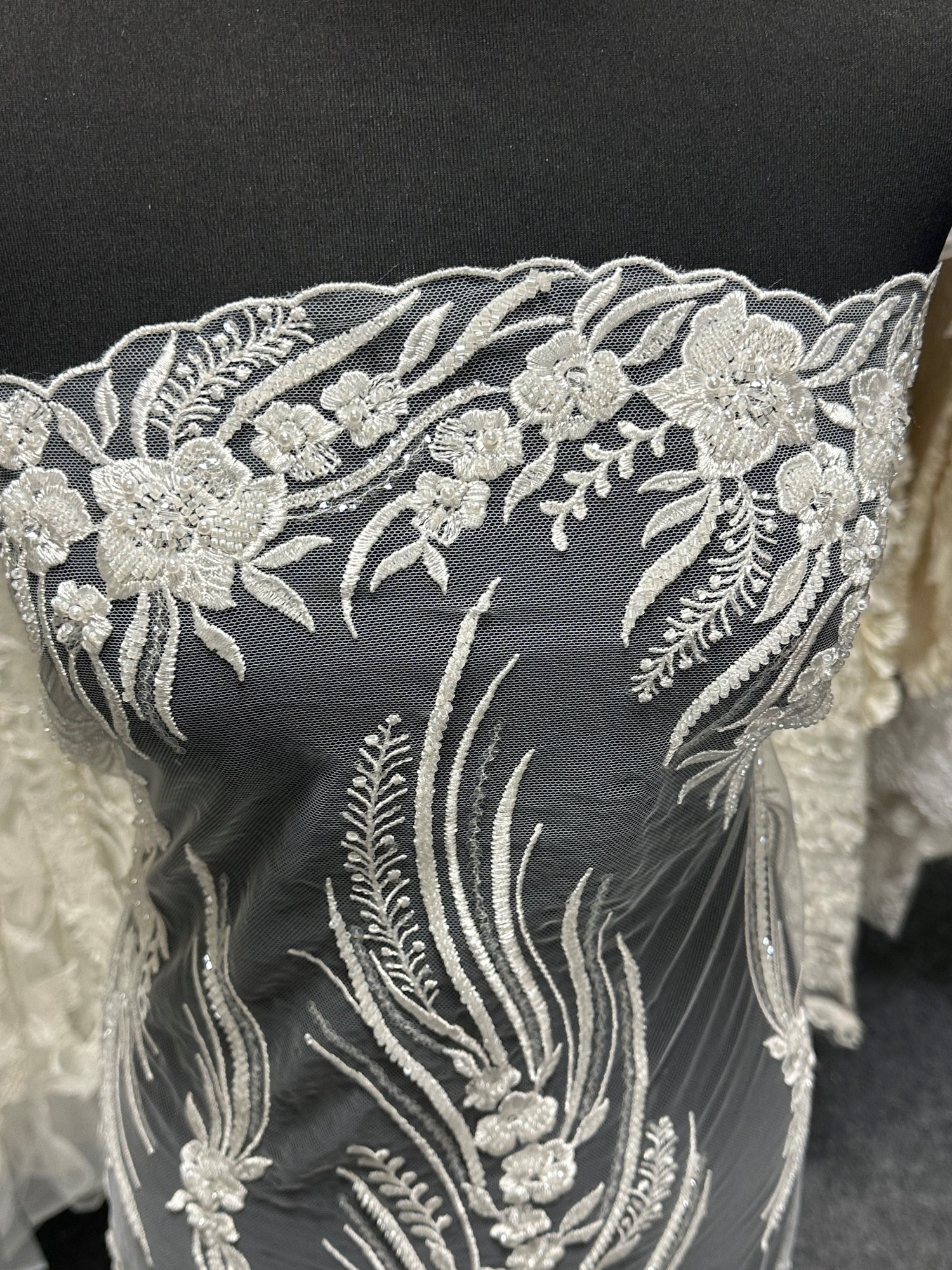 Ivory Beaded Lace Davignon