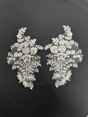 Ivory Sequinned Lace Appliques - Justine