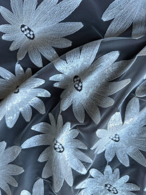 Ivory Sequin Embroidery Lace - Advance