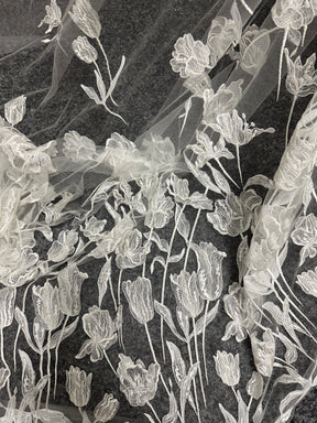 Ivory Italian Embroidered Lace - Sammie