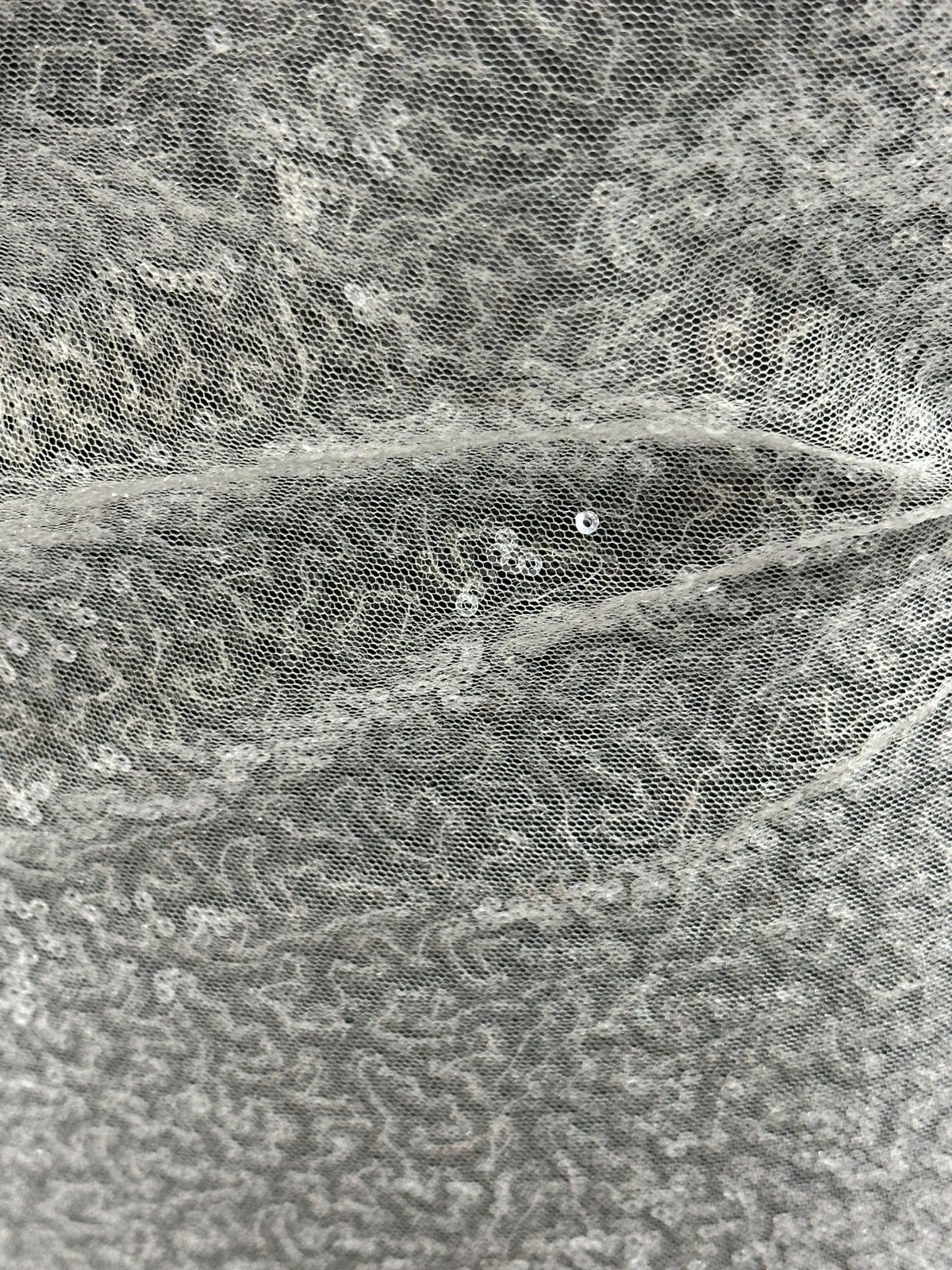 Ivory Sequinned Tulle - Lawful