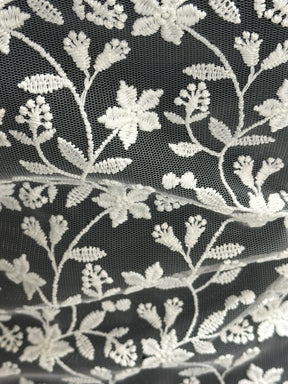 Ivory Embroidered Flower Lace - Lizzy