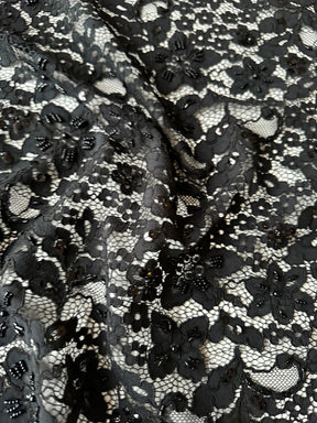 Black Beaded and Corded Lace - Austria