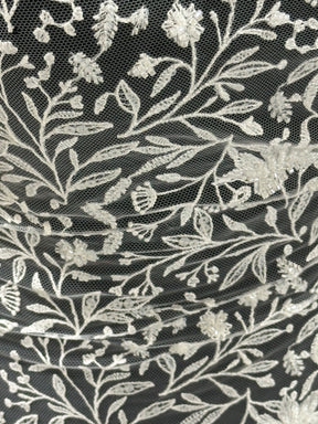 Ivory Beaded Embroidery Lace - Minka