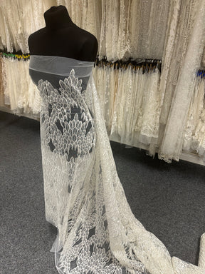 Ivory Embroidered Lace - Hilaria