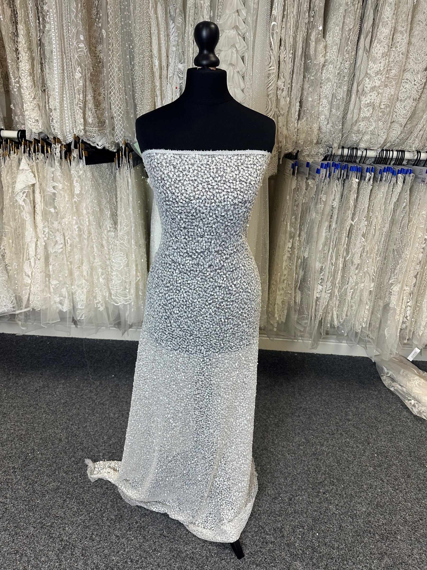 White Sequin Fabric White Sequin Fabric